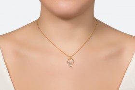 COLGANTE PLATA DE LEY 925 9365 OC, ACABADO EN ORO BRILLO DE 1 MICRA DE ORO DE 24 KT, COLOR CRISTAL