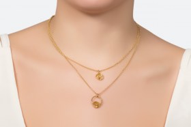 COLGANTE PLATA DE LEY 925 9371 OO, ACABADO EN ORO BRILLO DE 1 MICRA DE ORO DE 24 KT.