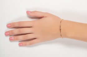 PULSERA PLATA DE LEY 925 6423 OR, ACABADO EN ORO BRILLO DE 1 MICRA DE ORO DE 24 KT, COLOR ROSA.