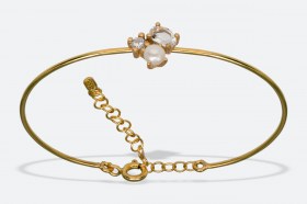 PULSERA PLATA DE LEY 925 6426 OC, ACABADO EN ORO BRILLO DE 1 MICRA DE ORO DE 24 KT, COLOR CRISTAL.
