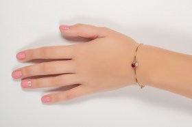 PULSERA PLATA DE LEY 925 6426 OC, ACABADO EN ORO BRILLO DE 1 MICRA DE ORO DE 24 KT, COLOR CRISTAL.