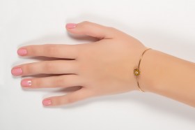 PULSERA PLATA DE LEY 925 6428 OC, ACABADO EN ORO BRILLO DE 1 MICRA DE ORO DE 24 KT, COLOR CRISTAL.